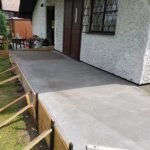 opprava terasy před dokončením - chalupa Nymbursko